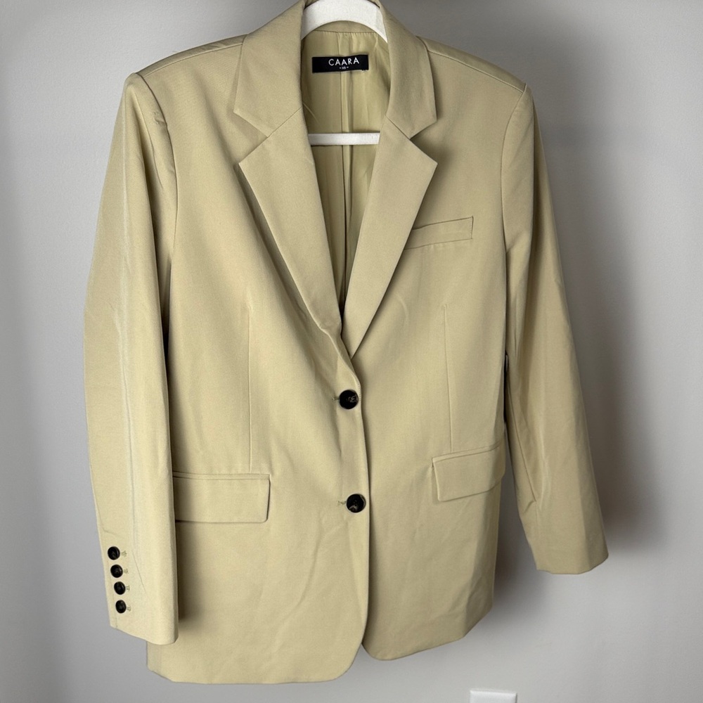 Beige Single-Breasted Women's Blazer